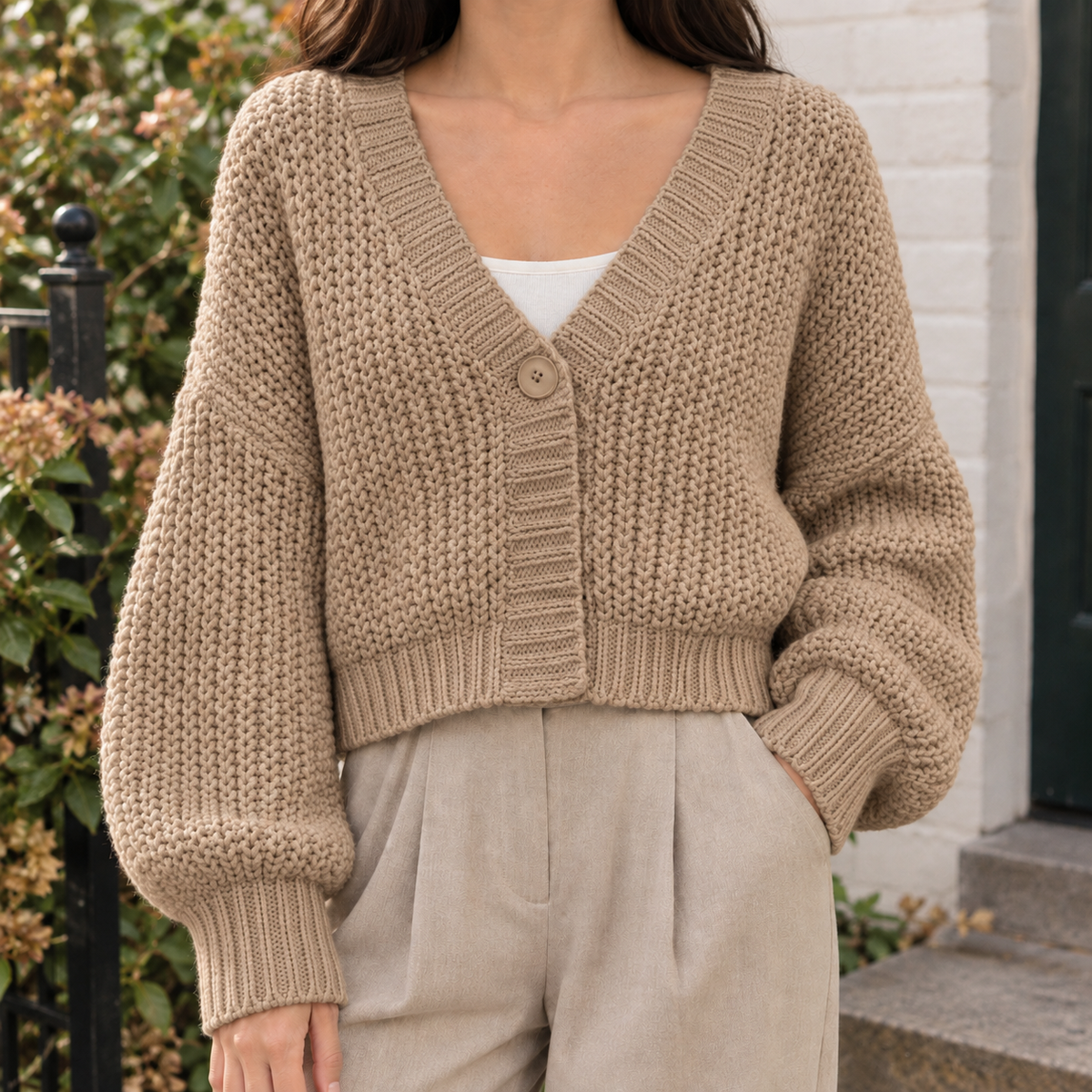 Hazel | Women's Chunky V-Neck Cardigan