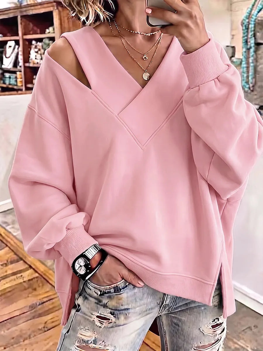 Georgia-Camilla | Women's Cold Shoulder Knit Pullover