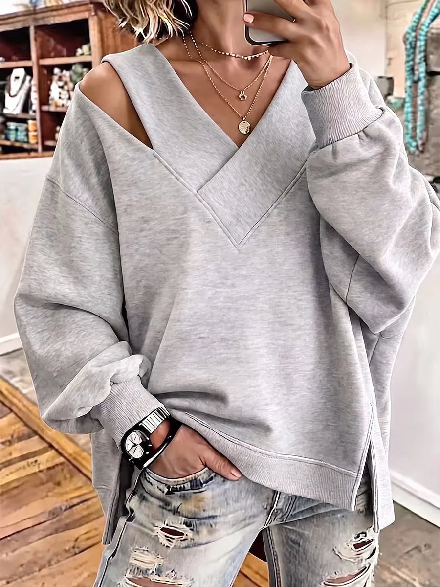 Georgia-Camilla | Women's Cold Shoulder Knit Pullover