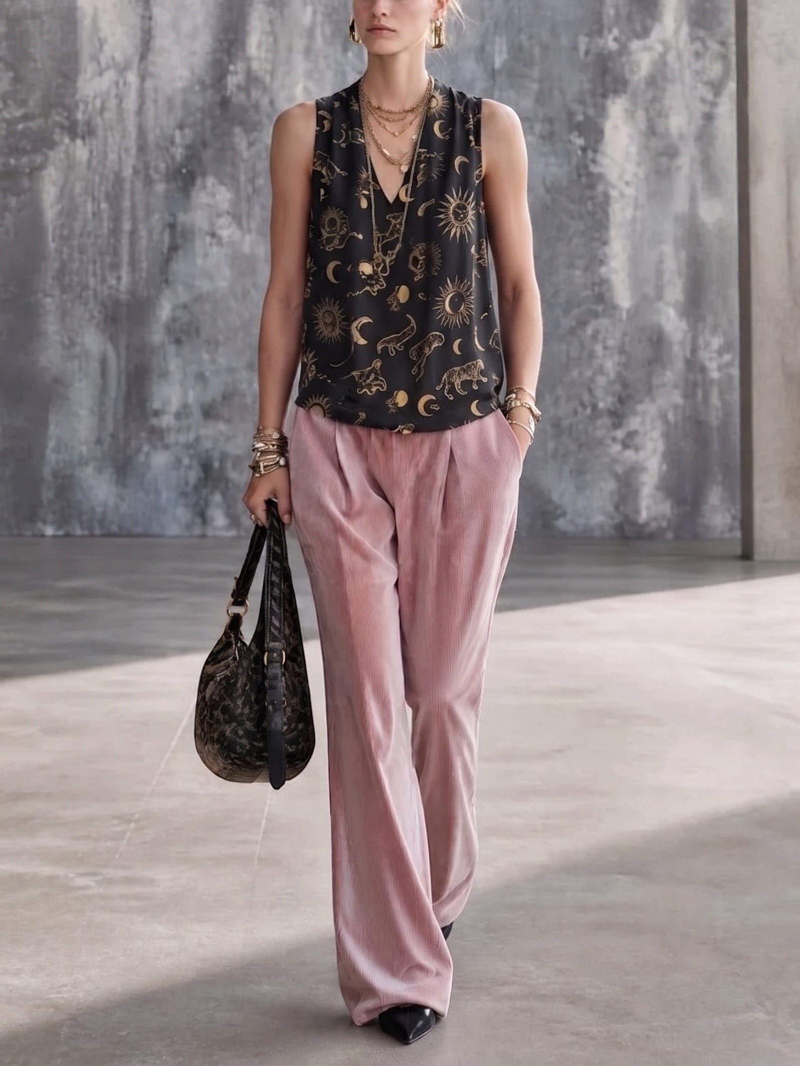 Dorothea | Women's Corduroy Blazer, Cami & Wide-Leg Trouser Set