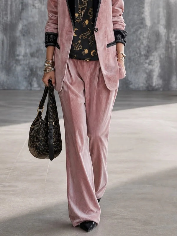 Dorothea | Women's Corduroy Blazer, Cami & Wide-Leg Trouser Set