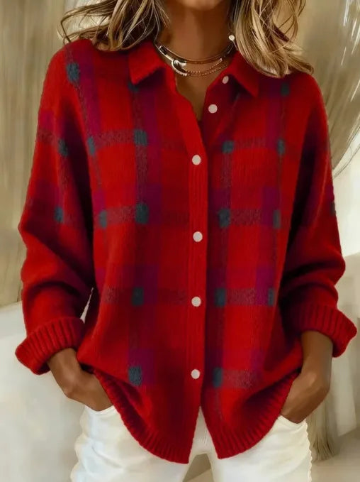 Verna-Leonora | Women's Cozy Knit Button-Front Cardigan