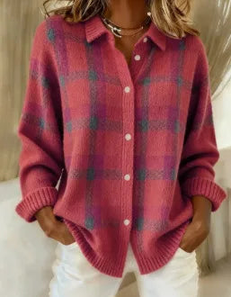 Verna-Leonora | Women's Cozy Knit Button-Front Cardigan
