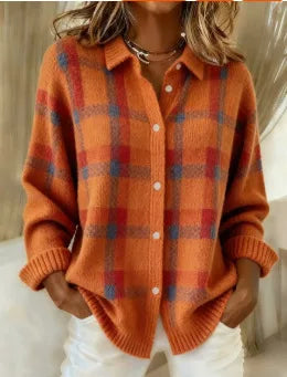 Verna-Leonora | Women's Cozy Knit Button-Front Cardigan