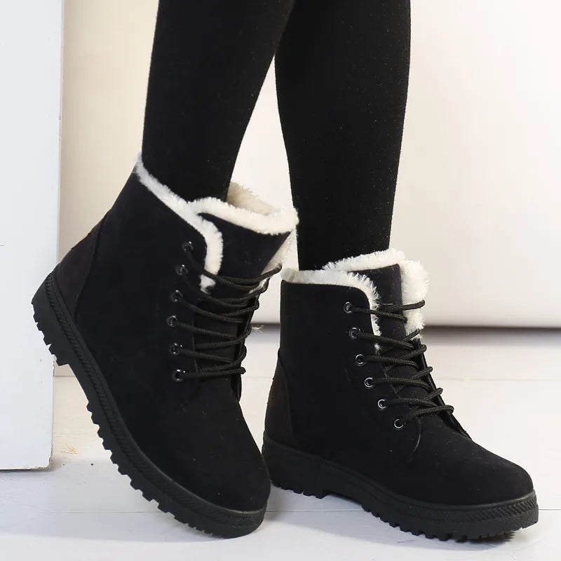 Iris-Rosemary | Women's Cozy Suede Lace-Up Ankle Boots