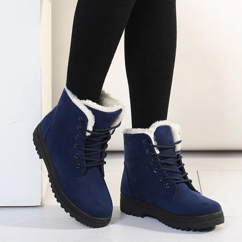 Iris-Rosemary | Women's Cozy Suede Lace-Up Ankle Boots
