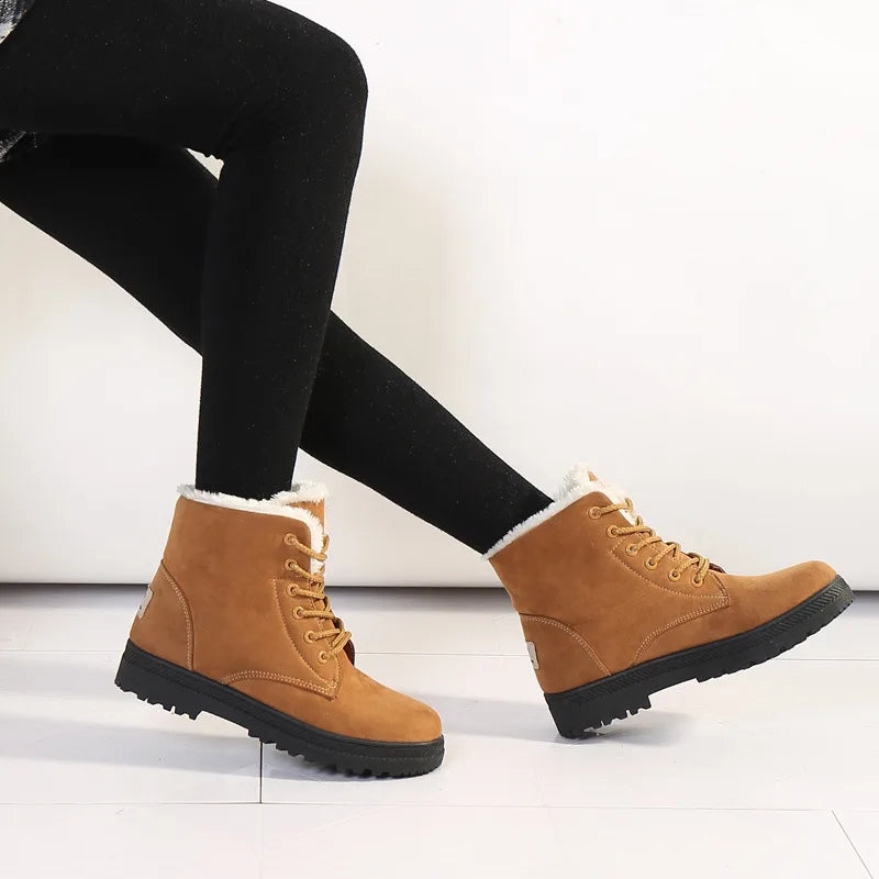 Iris-Rosemary | Women's Cozy Suede Lace-Up Ankle Boots