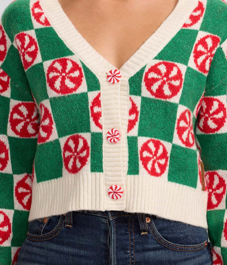 Matilda-Camilla | Women's Cropped Checkered Cardigan