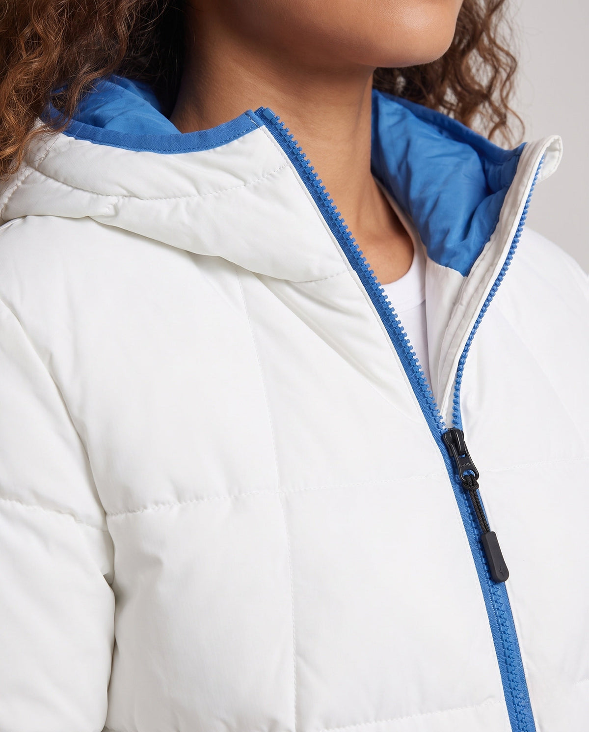 Verna-Lillian | Women's Cropped Quilted Jacket with Contrast Hood