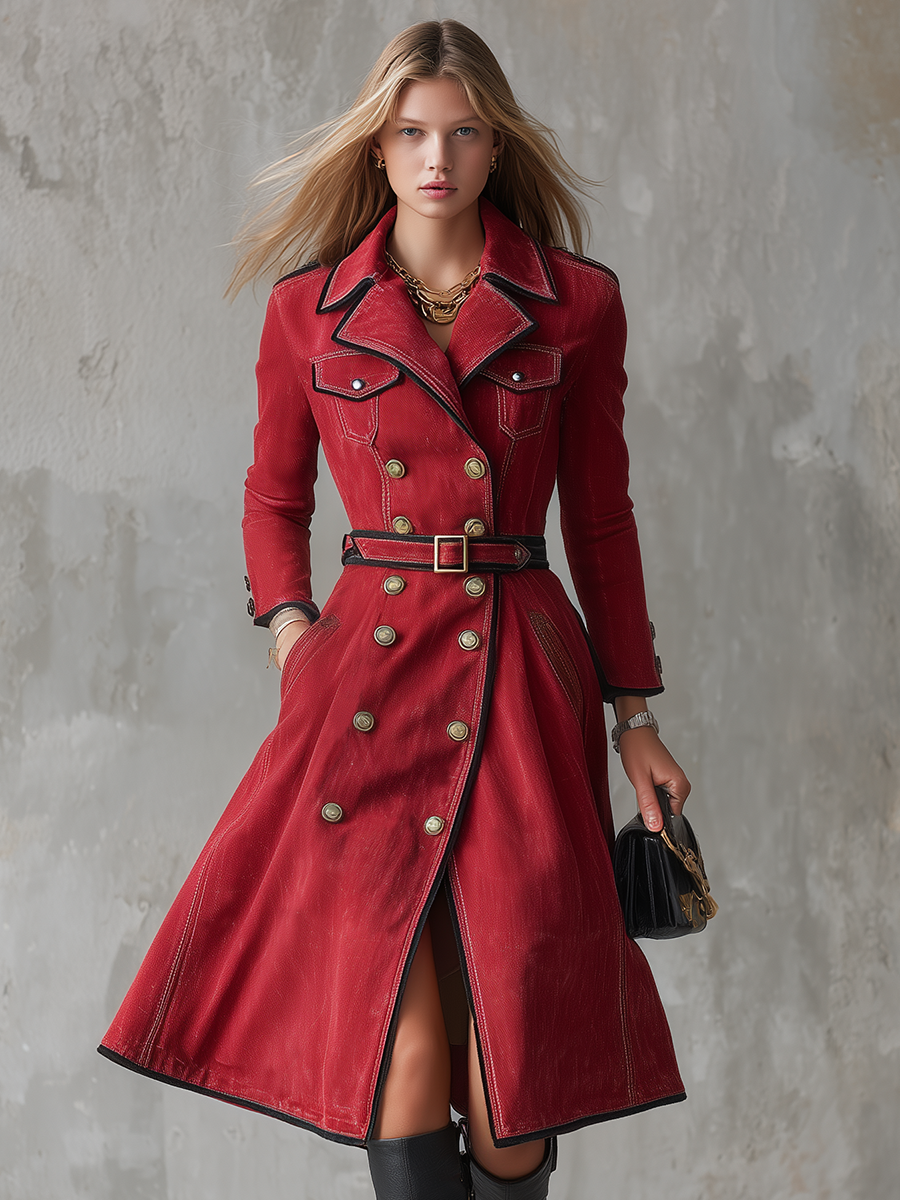 Cordelia | Women's Double-Breasted Belted Trench Dress