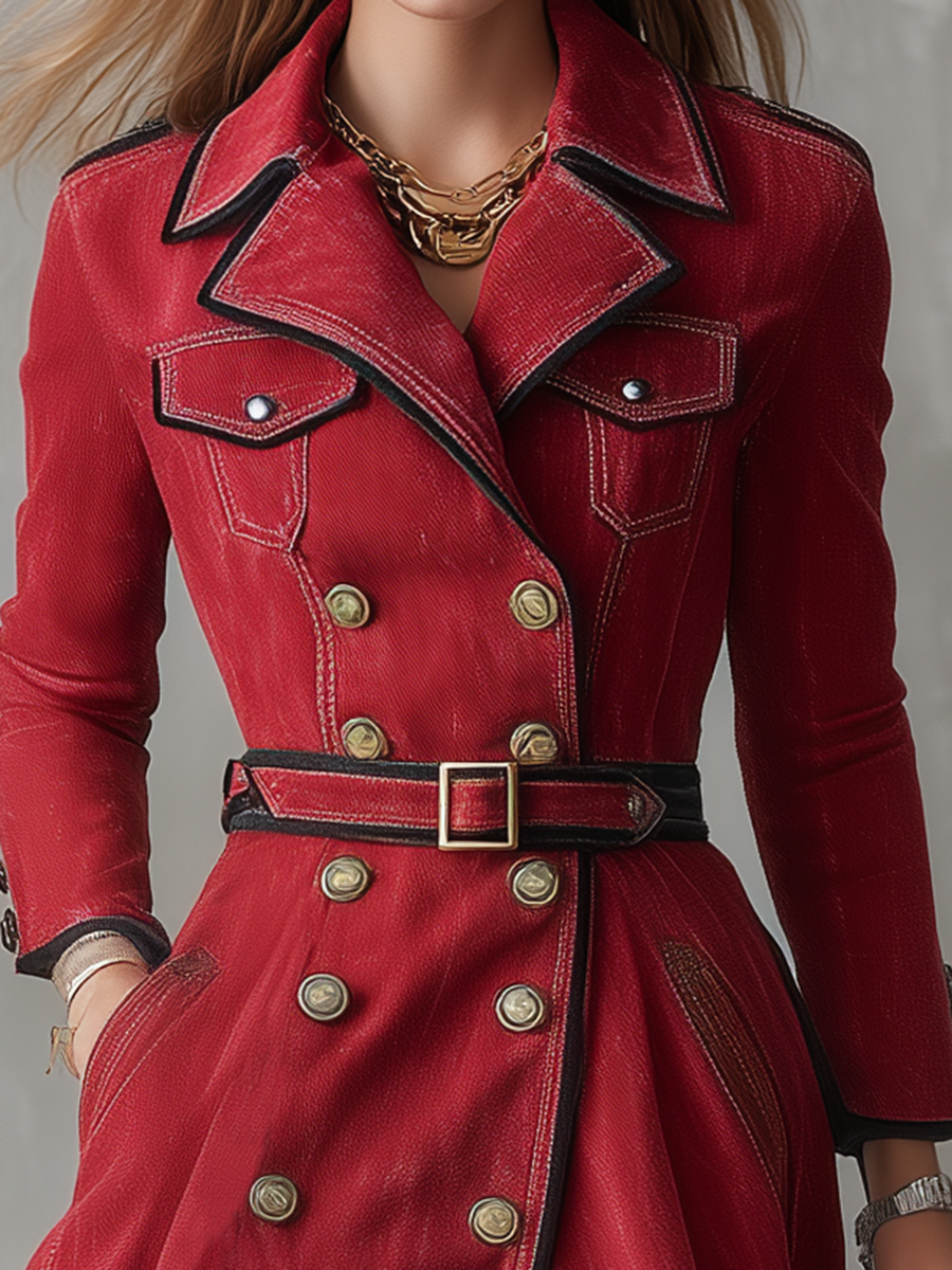 Cordelia | Women's Double-Breasted Belted Trench Dress