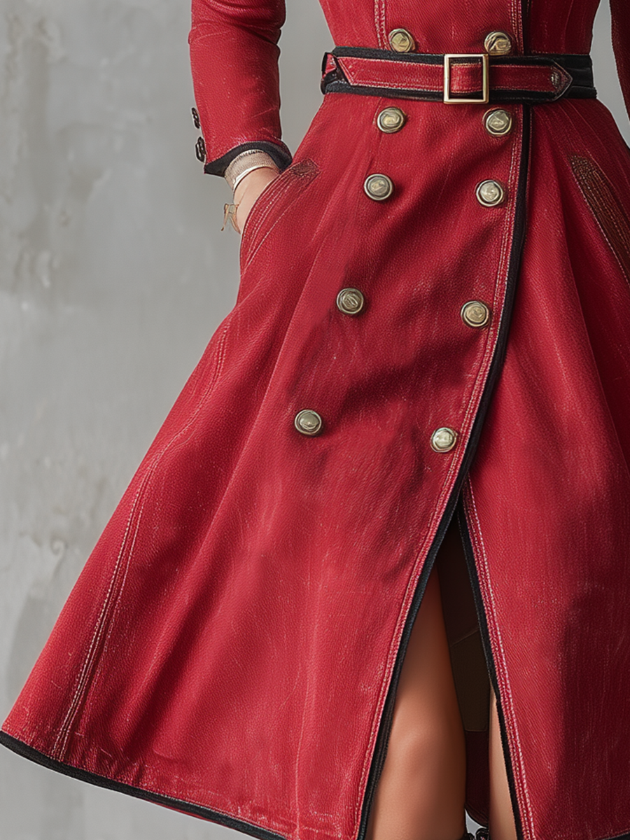 Cordelia | Women's Double-Breasted Belted Trench Dress