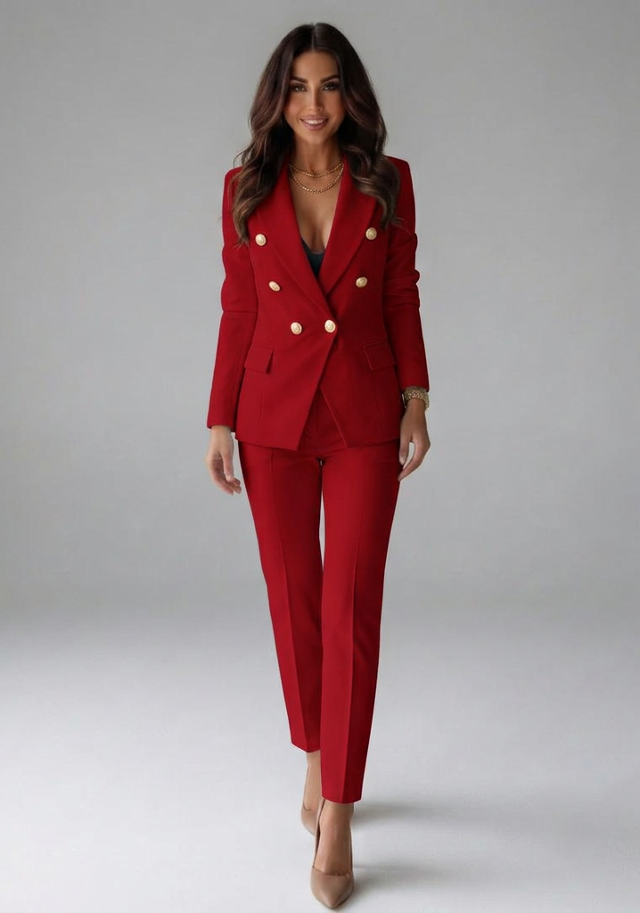 Martha | Women's Double-Breasted Blazer Set with Tailored Trousers