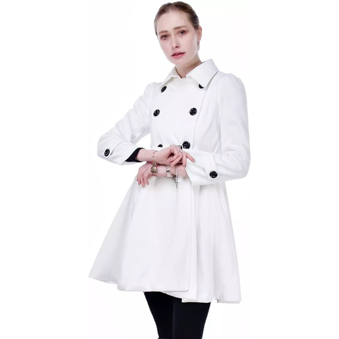 Mercedes | Women's Double-Breasted Flared-Skirt Coat