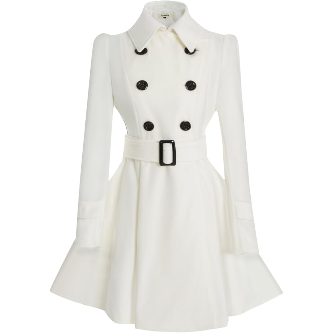 Mercedes | Women's Double-Breasted Flared-Skirt Coat