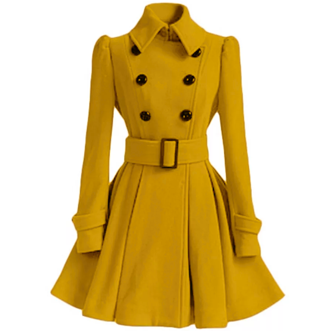 Mercedes | Women's Double-Breasted Flared-Skirt Coat
