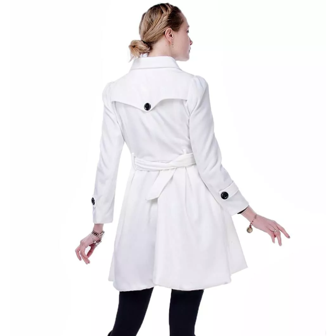 Mercedes | Women's Double-Breasted Flared-Skirt Coat