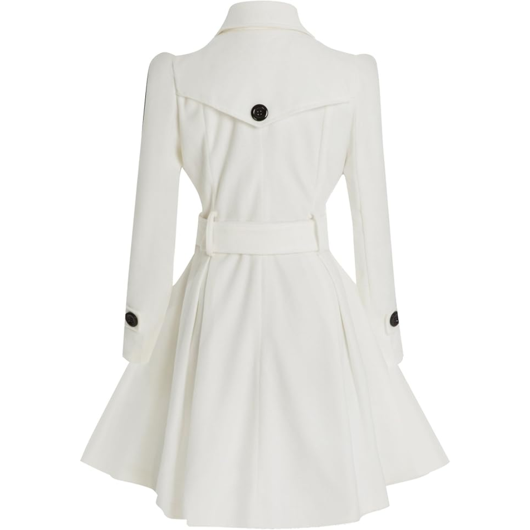 Mercedes | Women's Double-Breasted Flared-Skirt Coat