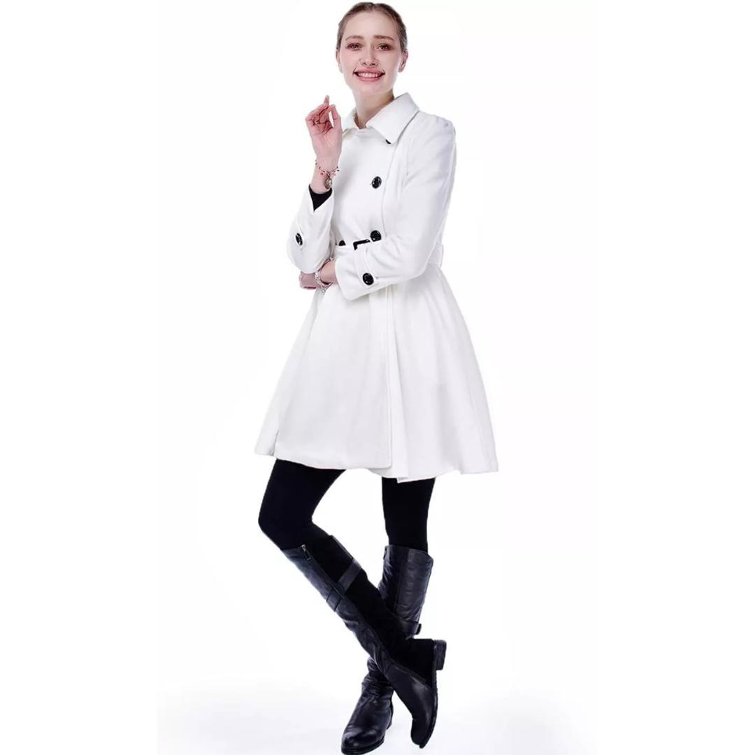 Mercedes | Women's Double-Breasted Flared-Skirt Coat