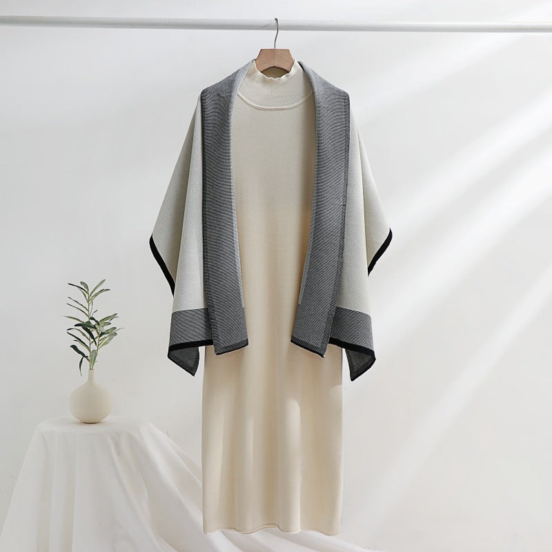 Selma-Ruth | Women's Draped Cardigan Midi Dress Set