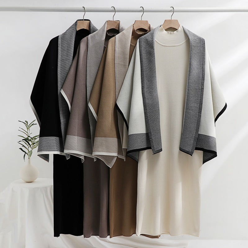 Selma-Ruth | Women's Draped Cardigan Midi Dress Set