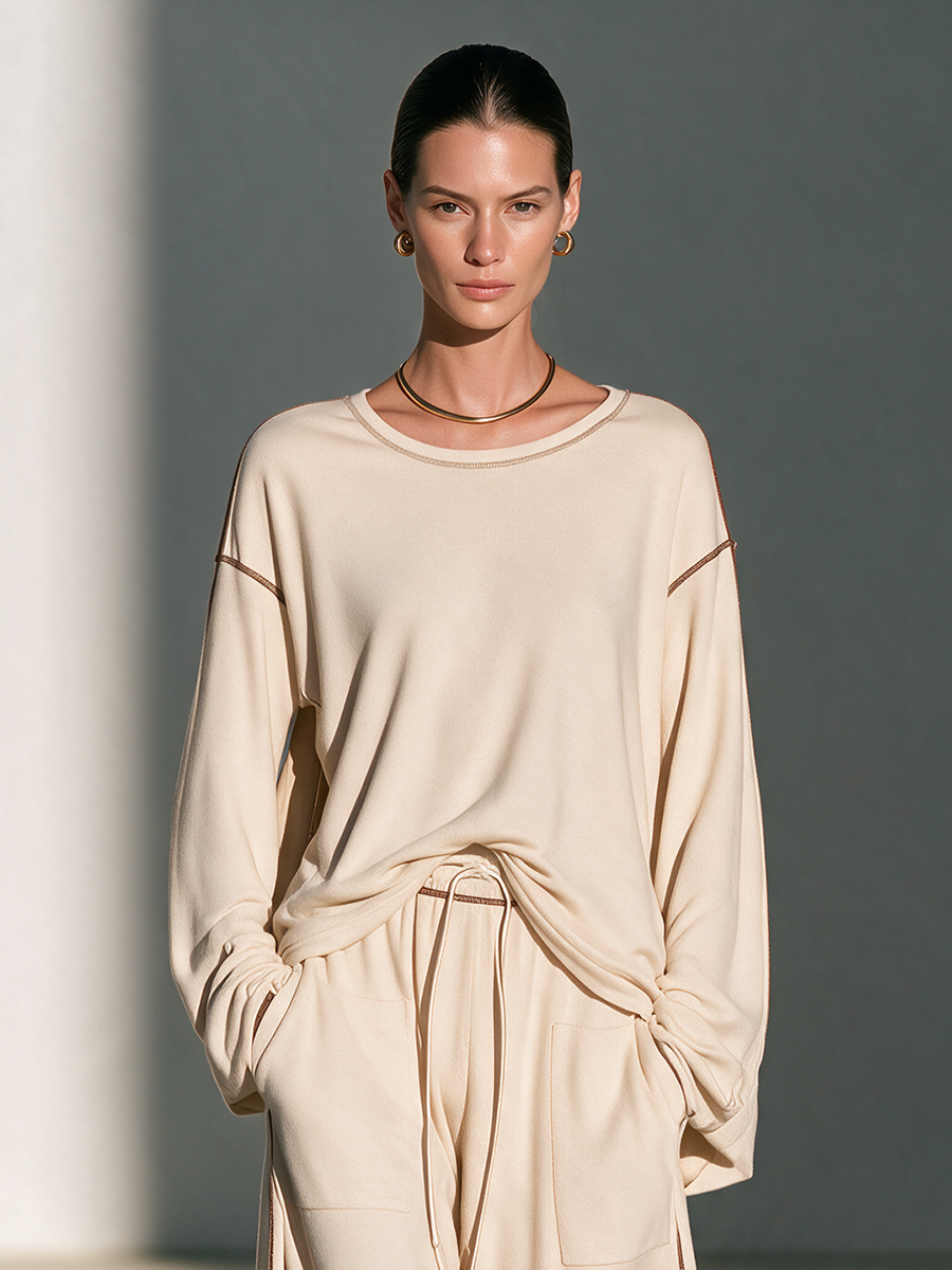 Daphne-Eugenia | Women's Drawstring Wide-Leg Pants Set