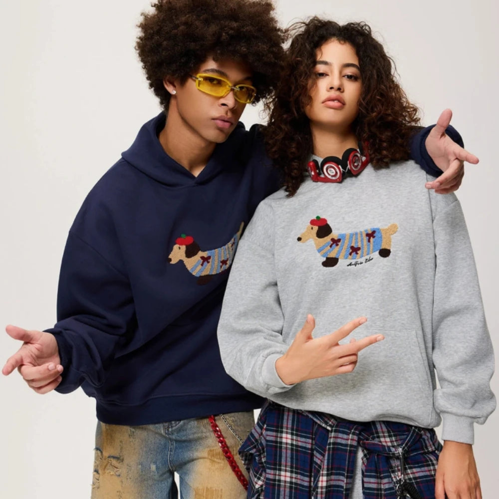 Hazel-Judith | Women's Embroidered Dachshund Hoodie