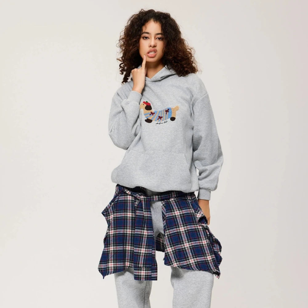 Hazel-Judith | Women's Embroidered Dachshund Hoodie