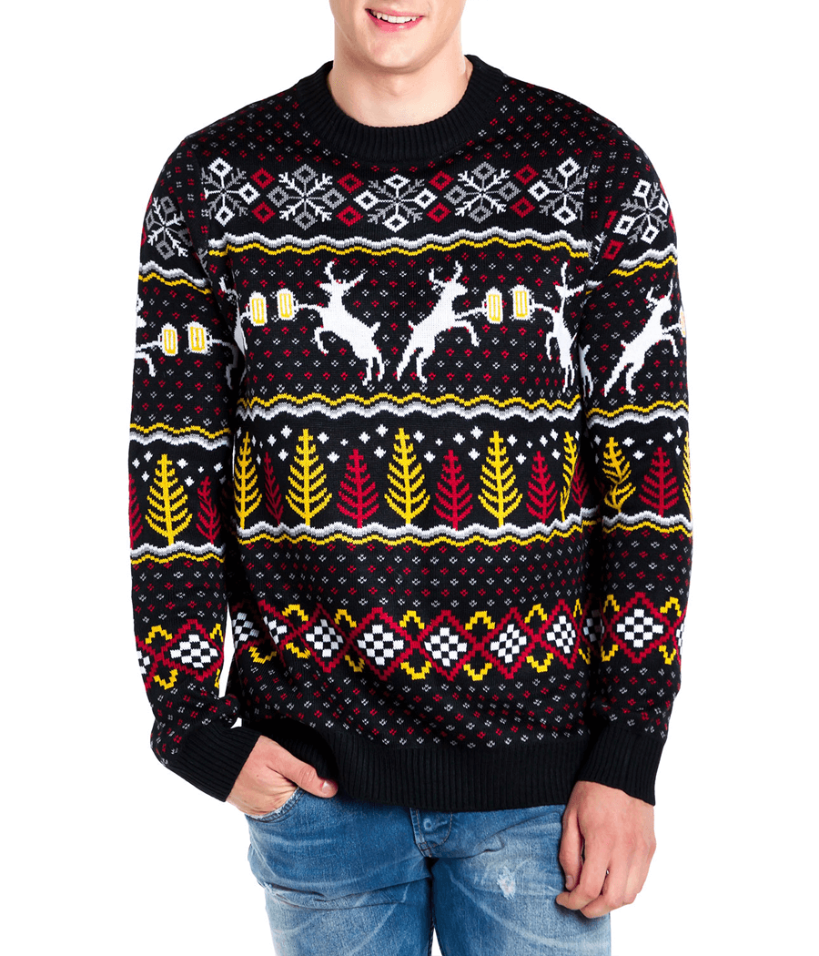 Irene-Penelope | Women's Fair Isle Deer Print Crew Neck Sweater