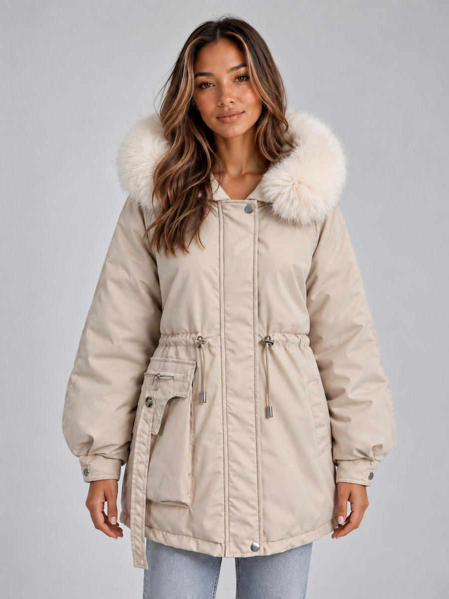 Lavinia | Women's Faux Fur Hood Drawstring Parka