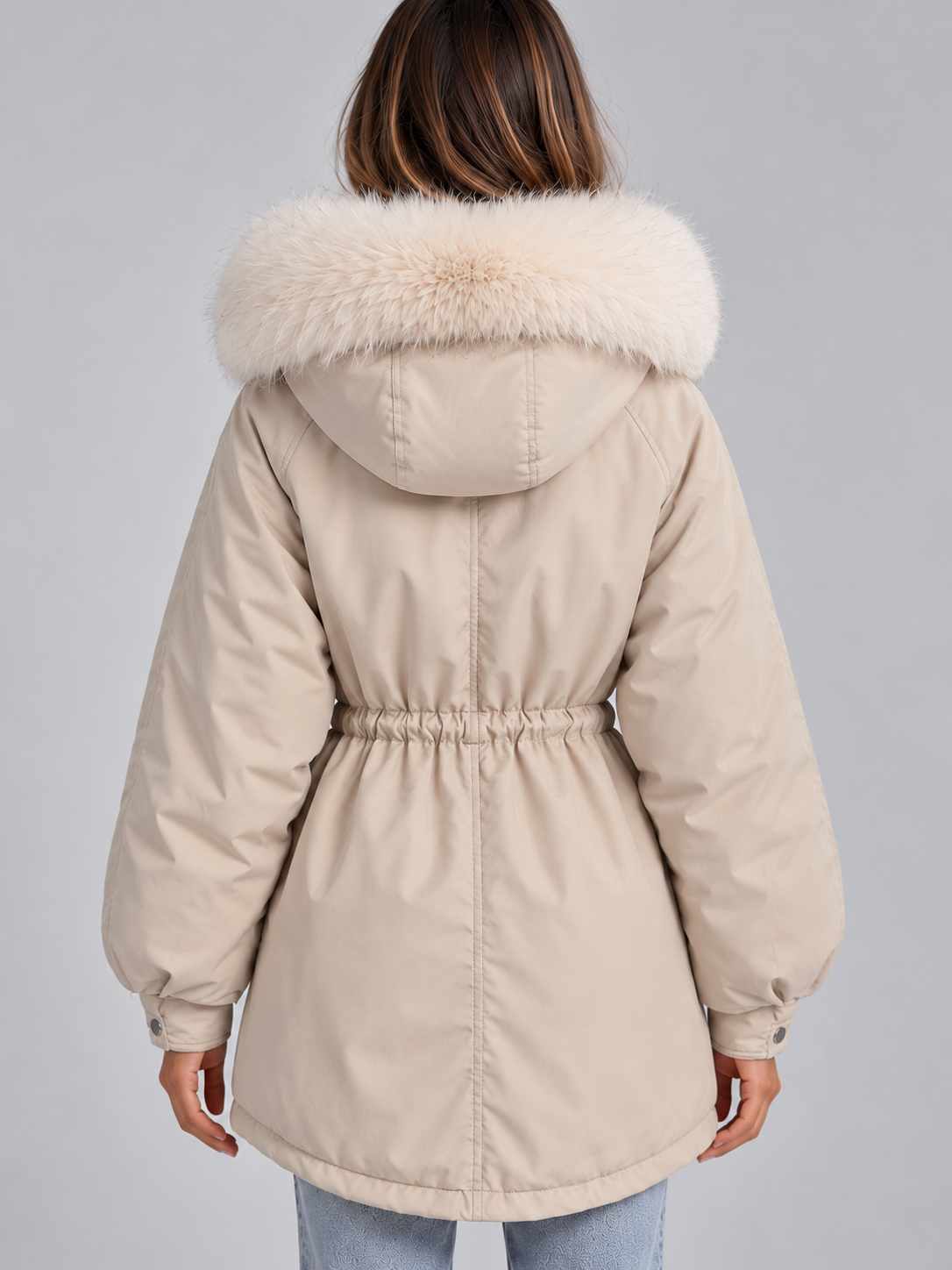 Lavinia | Women's Faux Fur Hood Drawstring Parka