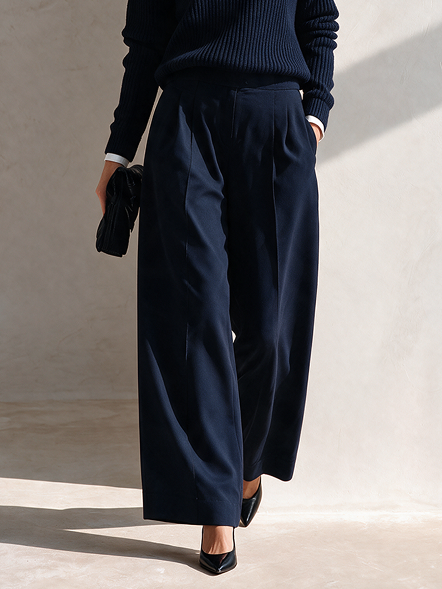 Mercedes | Women's Faux-Layered Knit Top & Trouser Set