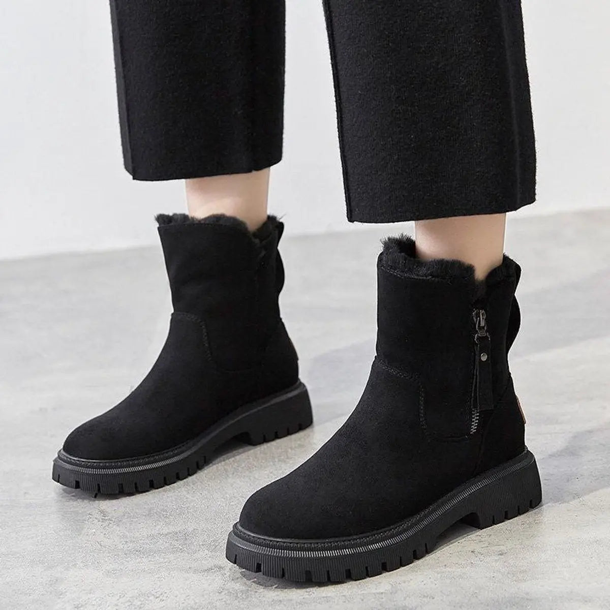 Valerie | Women's Fleece-Lined Suede Ankle Boots