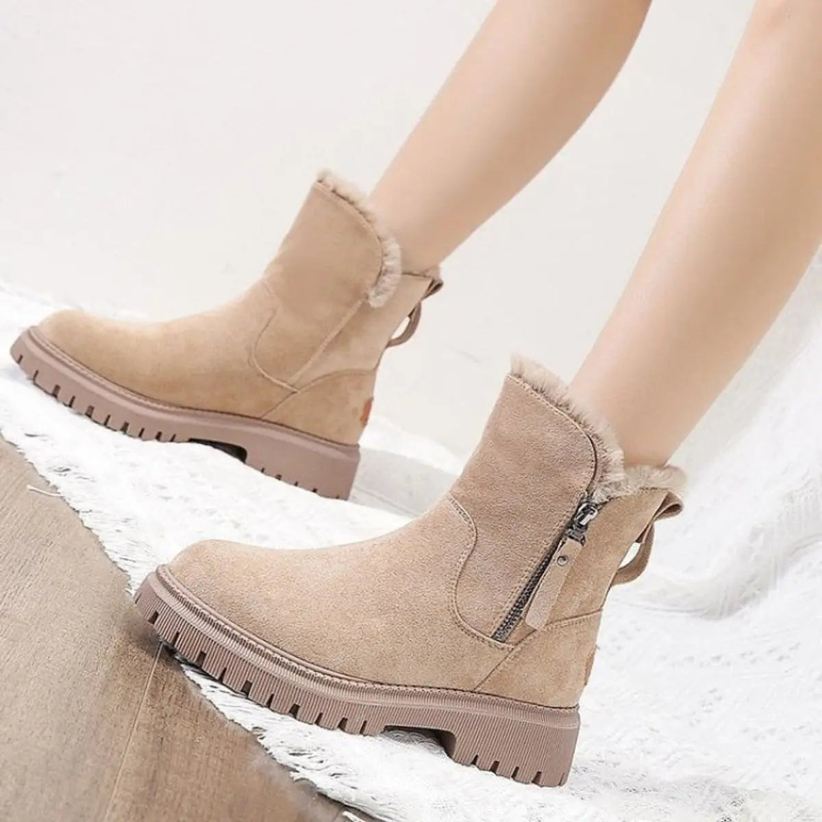 Valerie | Women's Fleece-Lined Suede Ankle Boots