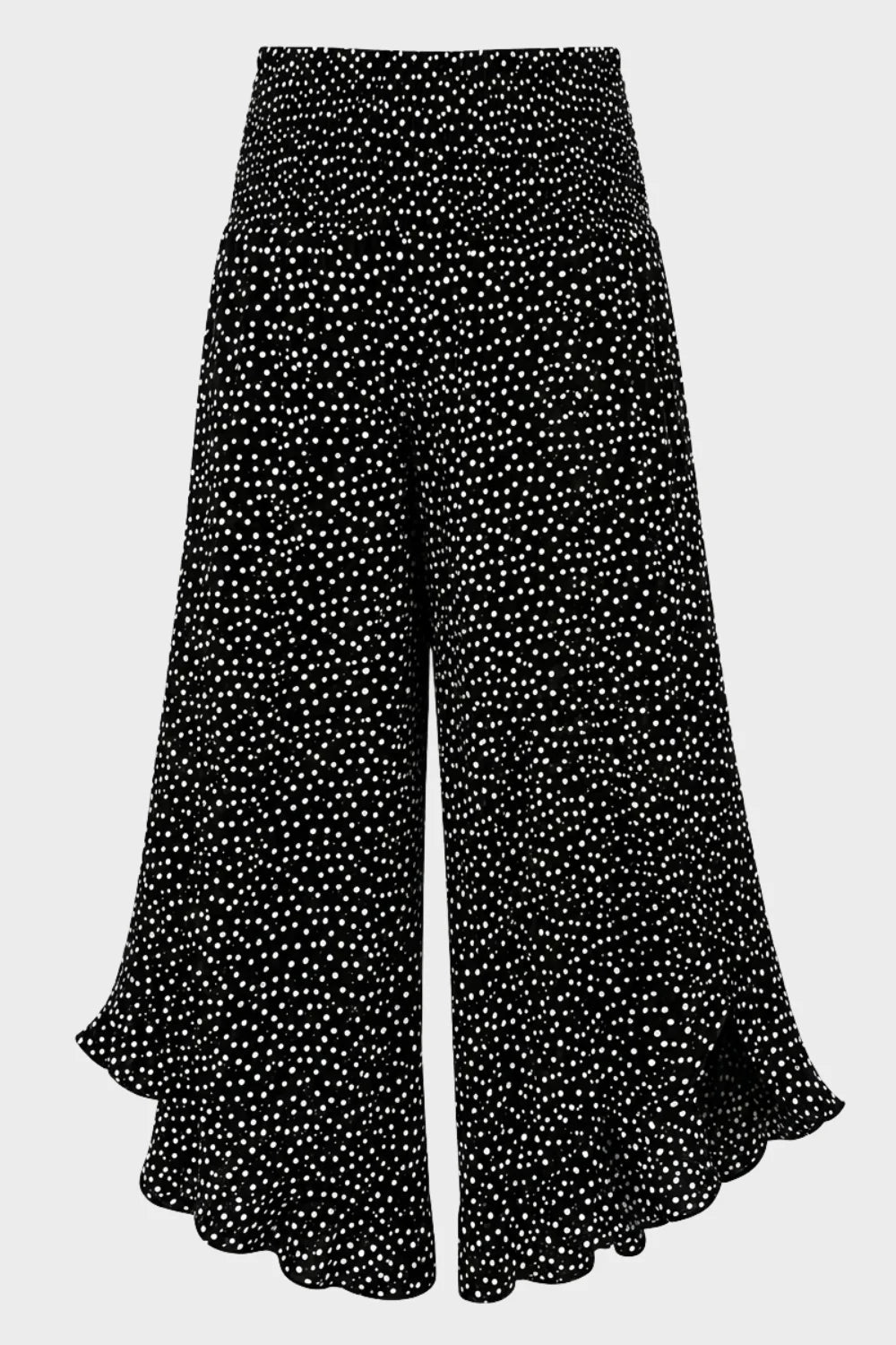 Meredith | Women's Floral Ruffle-Hem Wide Leg Trousers