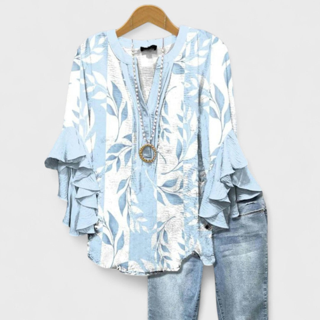 Pearl | Women's Floral Tiered-Sleeve Blouse