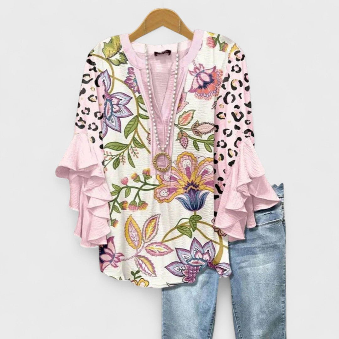 Pearl | Women's Floral Tiered-Sleeve Blouse