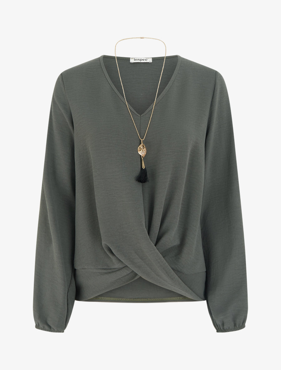 Lottie | Women's Flowing V-Neck Twist-Hem Top