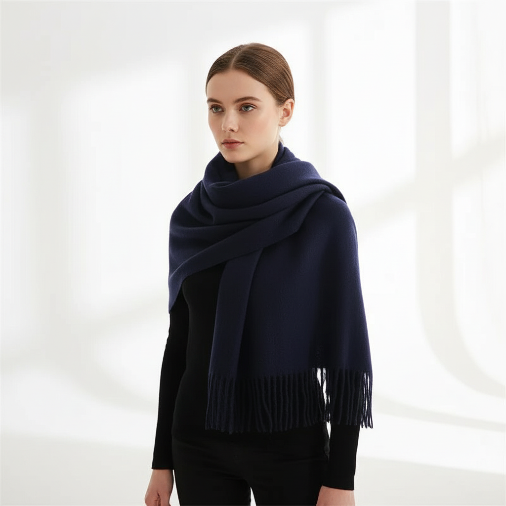 Eleanor | Women's Fringed-Hem Wrap Scarf