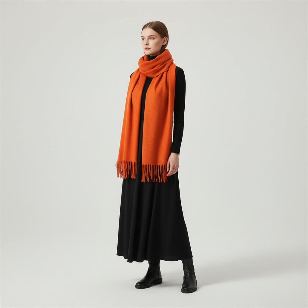 Eleanor | Women's Fringed-Hem Wrap Scarf