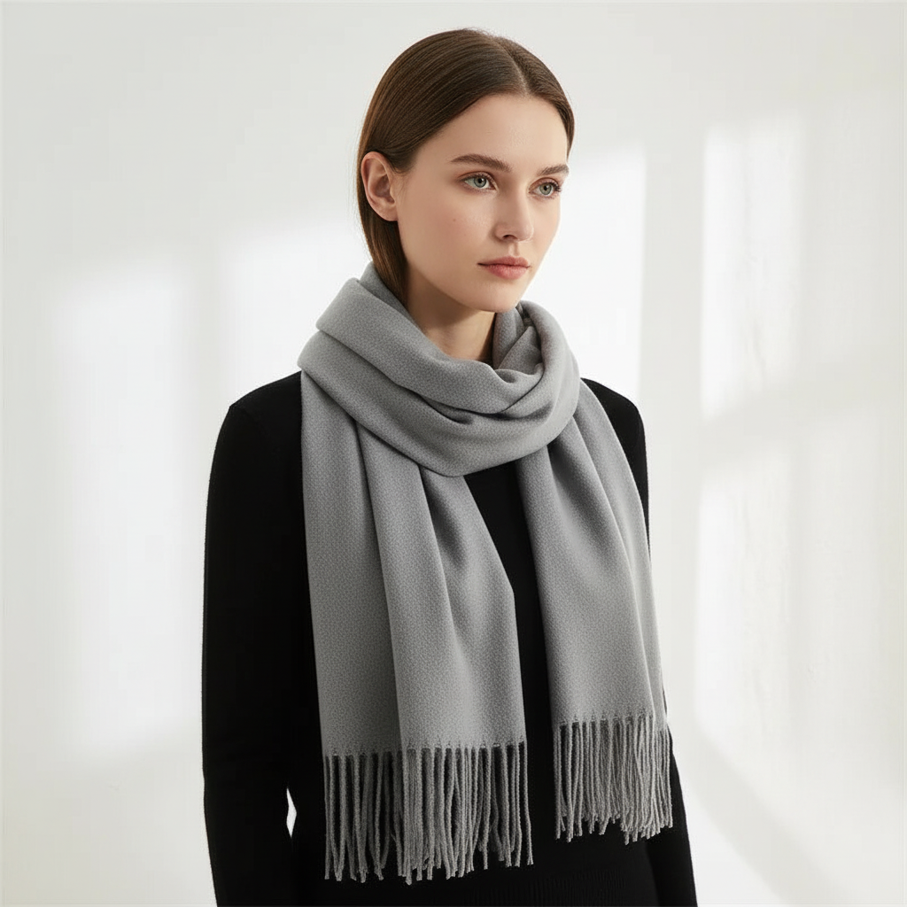 Eleanor | Women's Fringed-Hem Wrap Scarf