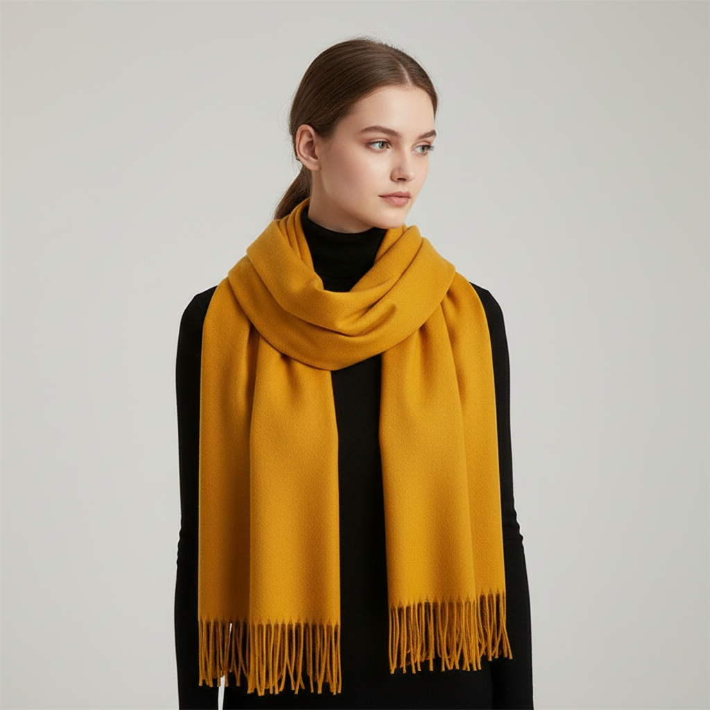 Eleanor | Women's Fringed-Hem Wrap Scarf