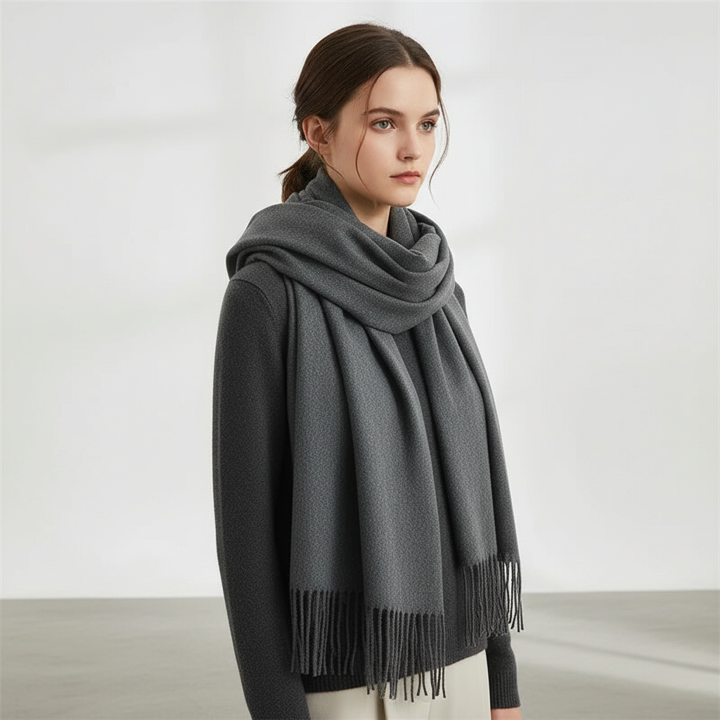 Eleanor | Women's Fringed-Hem Wrap Scarf