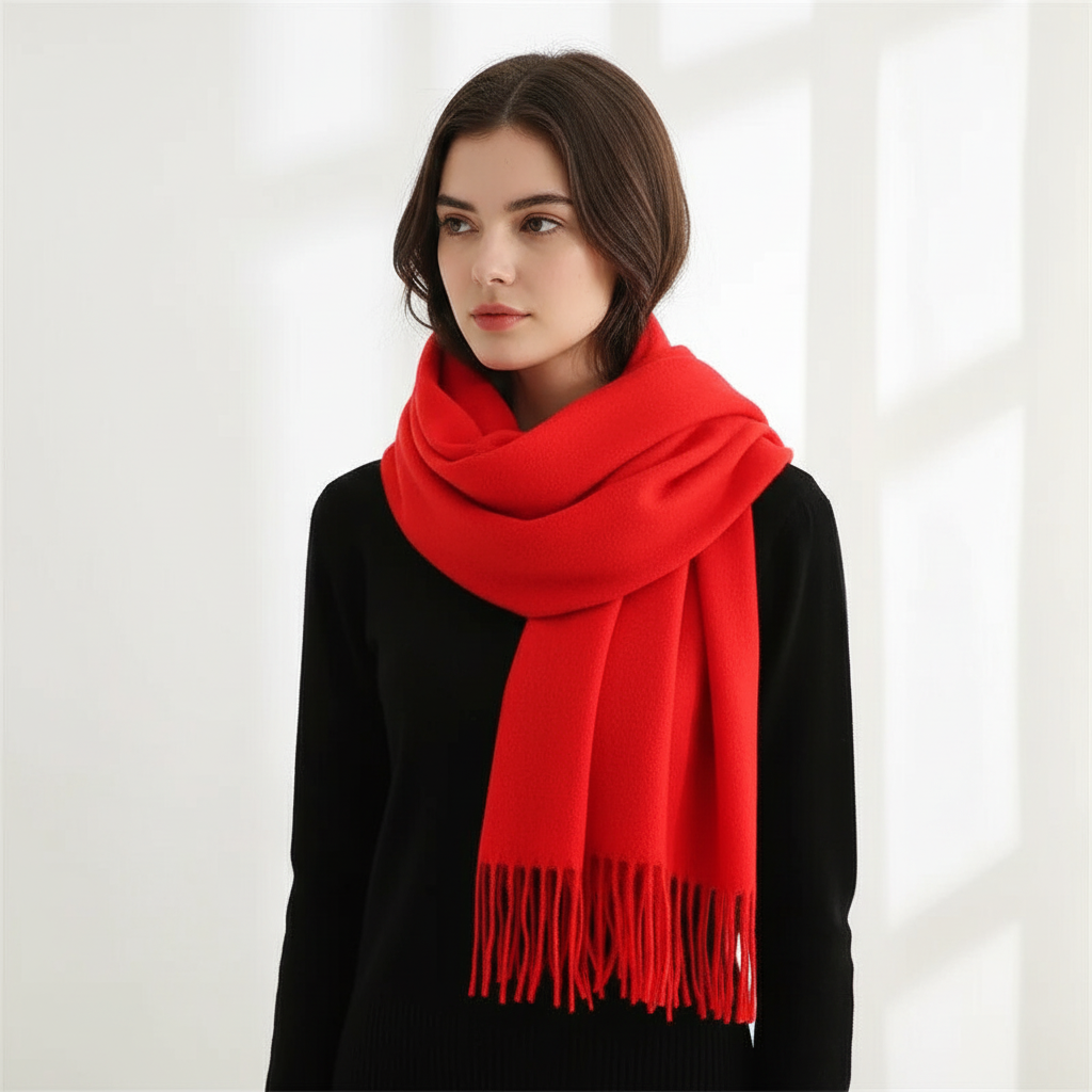 Eleanor | Women's Fringed-Hem Wrap Scarf