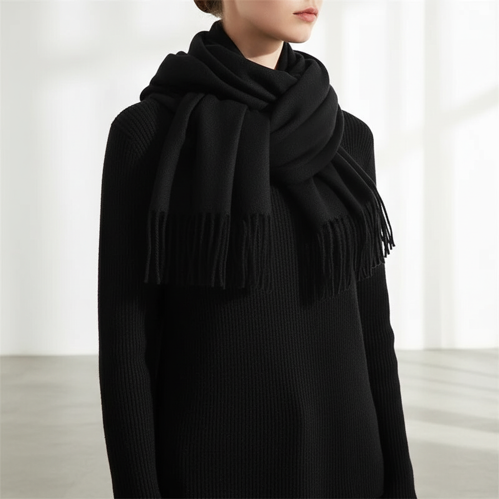 Eleanor | Women's Fringed-Hem Wrap Scarf