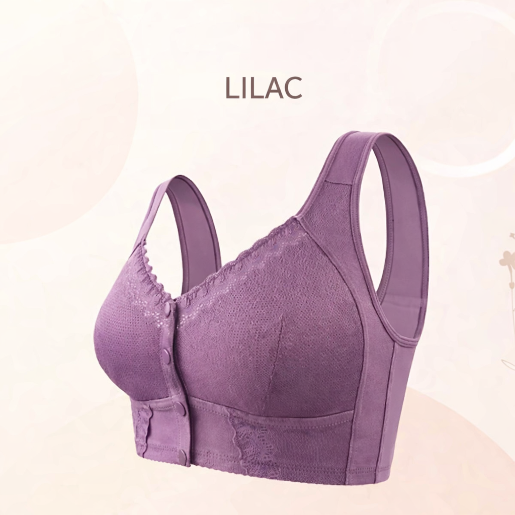 Miriam-Joyce | Women's Front-Close Wireless Bra with Wide Shoulder Straps