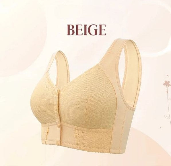 Miriam-Joyce | Women's Front-Close Wireless Bra with Wide Shoulder Straps