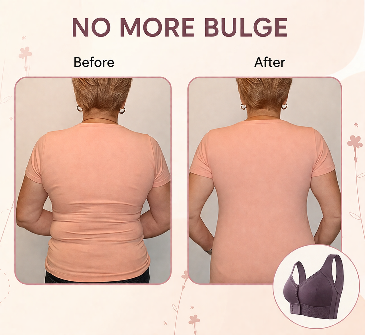 Miriam-Joyce | Women's Front-Close Wireless Bra with Wide Shoulder Straps