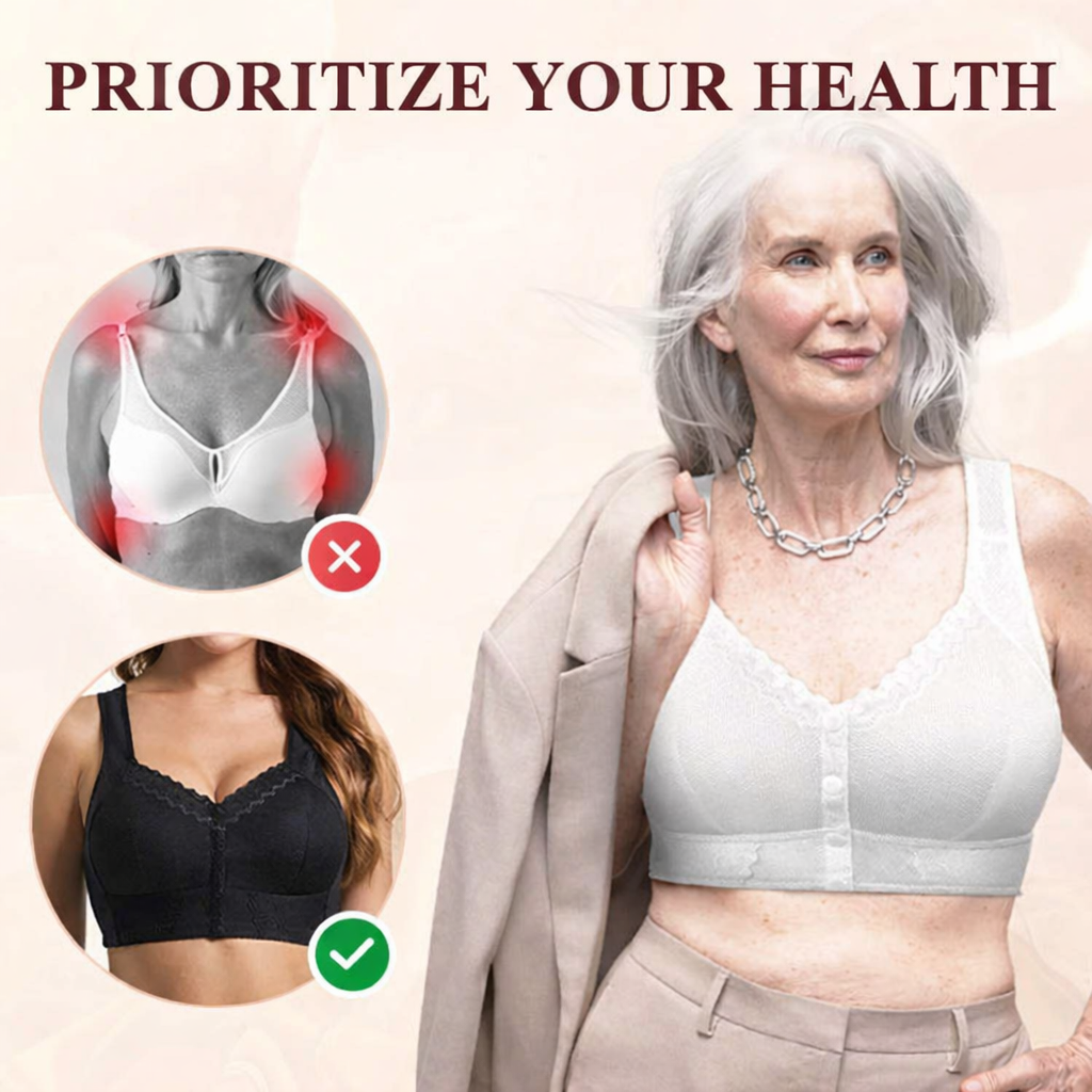 Miriam-Joyce | Women's Front-Close Wireless Bra with Wide Shoulder Straps
