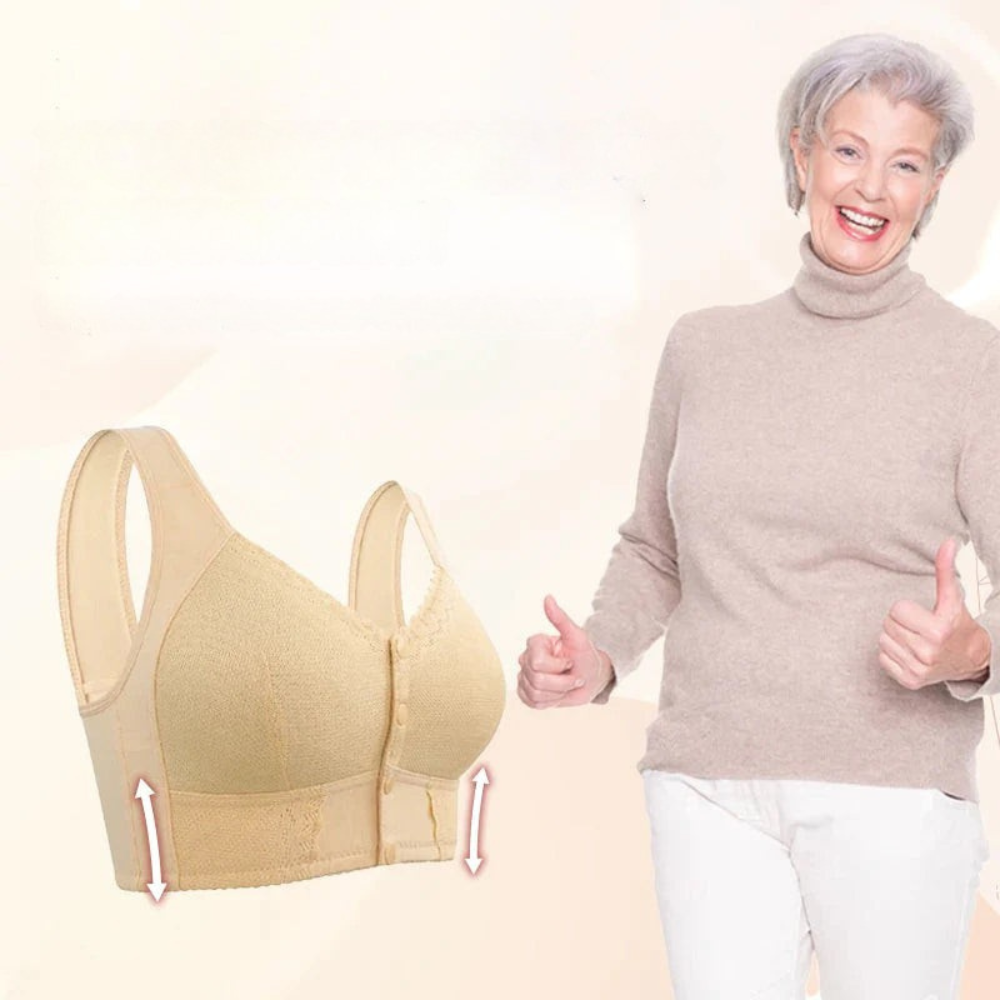 Miriam-Joyce | Women's Front-Close Wireless Bra with Wide Shoulder Straps